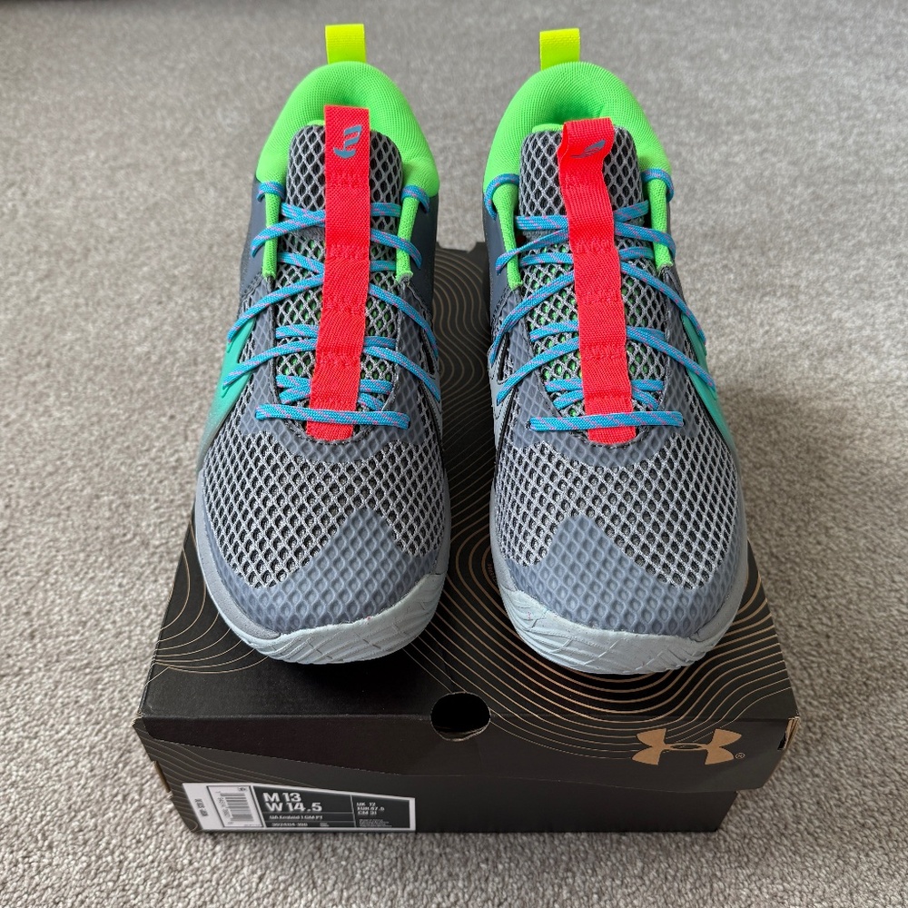 NIB Under Armour Men's Embiid One Gamer Night Gray Hovr Sneaker Size 13